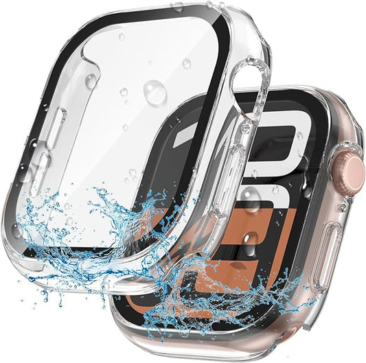 2 in 1 Waterproof Case for Apple Watch Screen Protector Series 10 Series 11(2025) 42mm Built-in Tempered Glass [Overal Protective] Ultra-Thin PC Bumper Cover Compatible iWatch