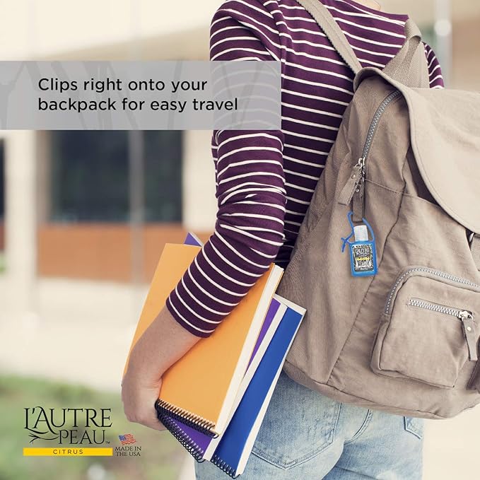 L'AUTRE PEAU Advanced Hand Sanitizer Gel with Aloe Vera, Citrus Scented 0.5 Fl Oz Jelly Wrap Travel Size Multi Pack – Flip Cap Bottles (10pc)