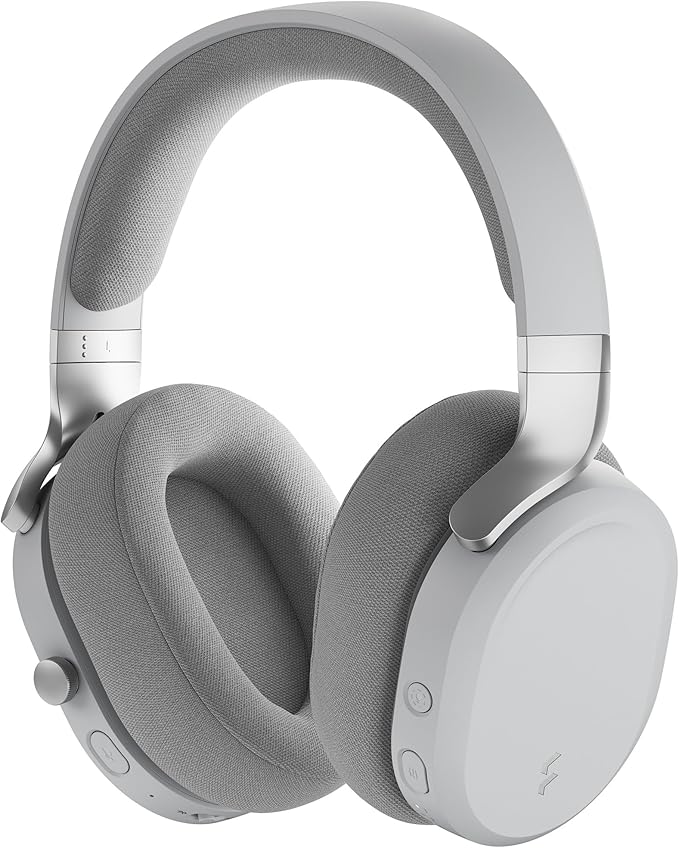 Fractal Design Scape Light - Wireless PC Gaming Headset - Detachable Flip-to-Mute Microphone with Noise Cancellation - Battery Life Up to 40 Hours - Configurable Ambient Lighting - Gray