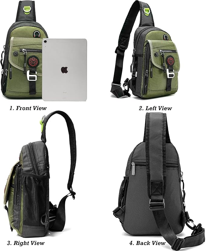 NICGID Sling Bag Chest Shoulder Backpack Crossbody Bags for Tablet Laptop Outdoor Hiking Men Women