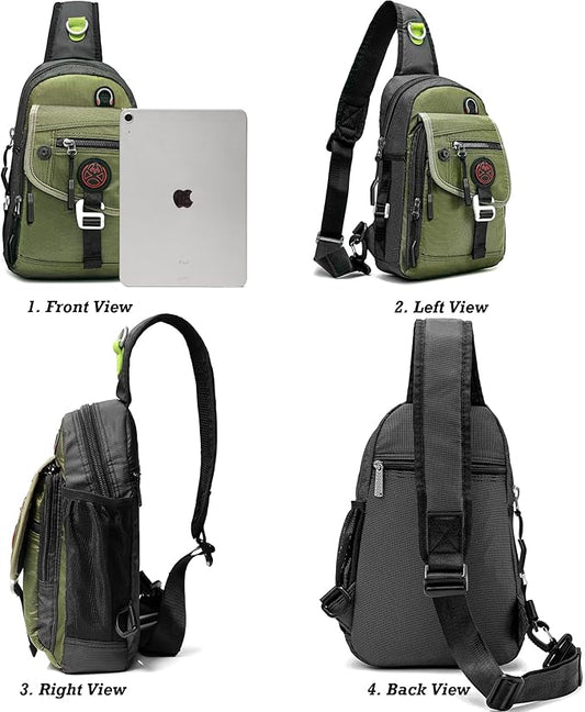 NICGID Sling Bag Chest Shoulder Backpack Crossbody Bags for Tablet Laptop Outdoor Hiking Men Women