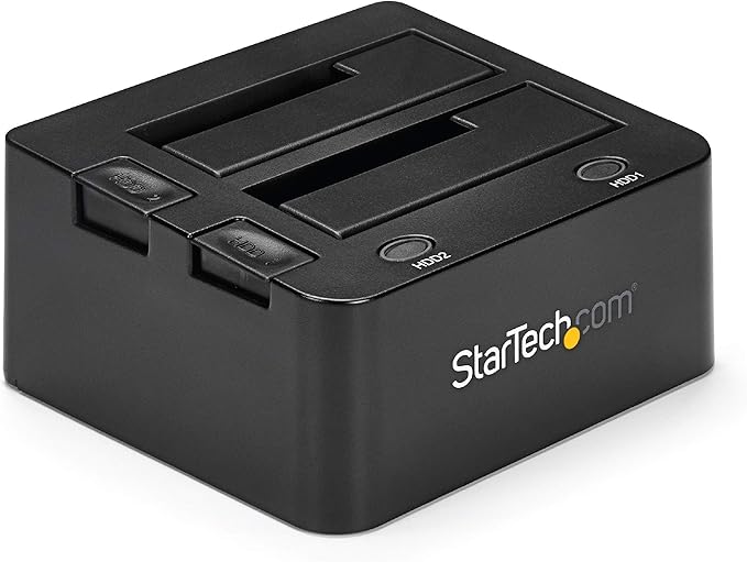 StarTech.com Dual-Bay USB 3.0 To SATA Hard Drive Docking Station, USB Hard Drive Dock, External 2.5/3.5" SATA I/II/III, SSD/HDD Docking Station, Hot-Swap Hard Drive Bay, Top-Loading (SDOCK2U33),Black