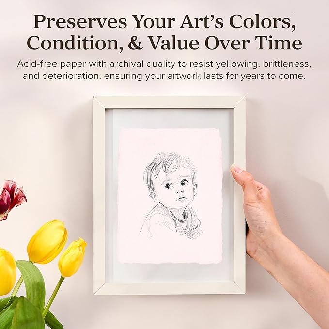 Wanderings Pink A4 Handmade Paper with Deckled Edge - 8.3" x 11.7", 150 GSM, 50 Sheets Textured Paper - Perfect for Light Watercolor, Drawing, Writing, Printing & Mixed Media