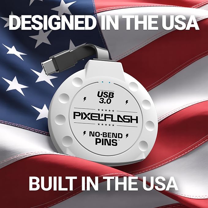 PixelFlash CF Card Reader USB C (White) - Compact Flash Memory Card Reader with Cabled Type-C USB 3.1, 5GB/s File Transfer, No-Bend Pins Technology, Supports UDMA-7, Anti-Slip & Anti-Scratch Exterior