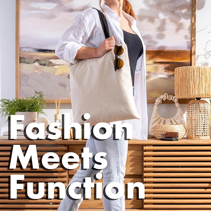 Carrywell |Not Made In China| 24 Pack Cotton Tote Bags, Lightweight Reusable Grocery Shopping Bag, Blank Bulk Cloth Totes with Handles, Great For Custom Screen Print and Gifts (15"x16")