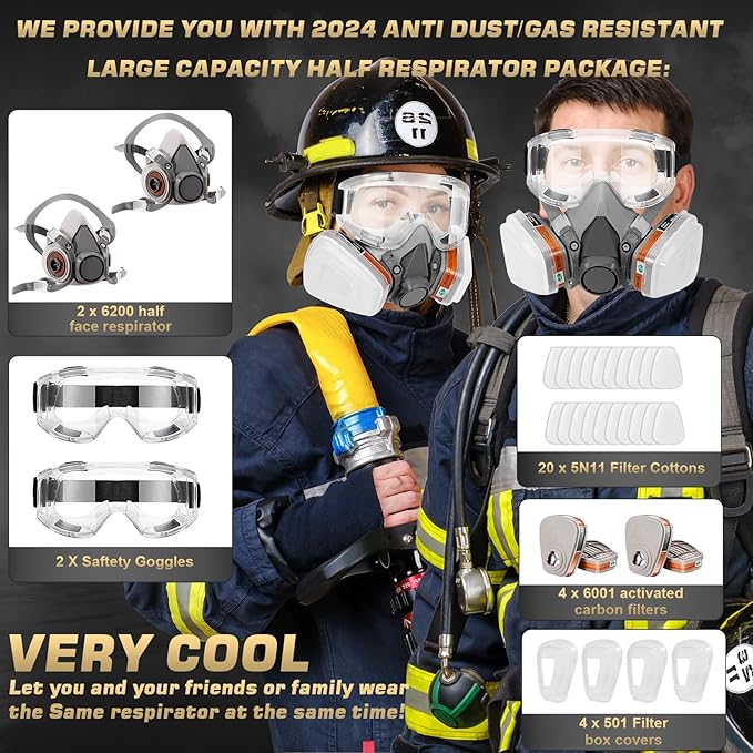Gas Masks Survival Nuclear and Chemical, Full Face Gas Mask with Activated Carbon Filter