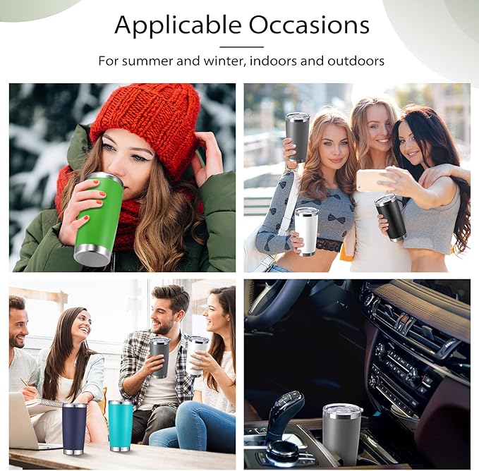 Sieral 36 Packs Stainless Steel Tumbler Bulk with Lid Vacuum Double Wall Insulated Travel Coffee Mug Powder Coated Tumbler Cup for Graduation Wedding Christmas Birthday Party(Multicolor, 20 oz)