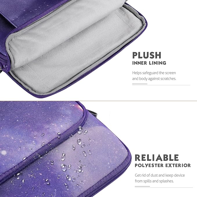 MoKo Laptop Sleeve Bag for 13.3-14 Inch, Notebook Carrying Case with Pocket Fits 13 inch iPad Air M3 2025, MacBook Pro M3/2 14"/13" M2/M1 Max 14.2/Air 13.6, Surface Pro 9/8 13",Purple Starry Sky