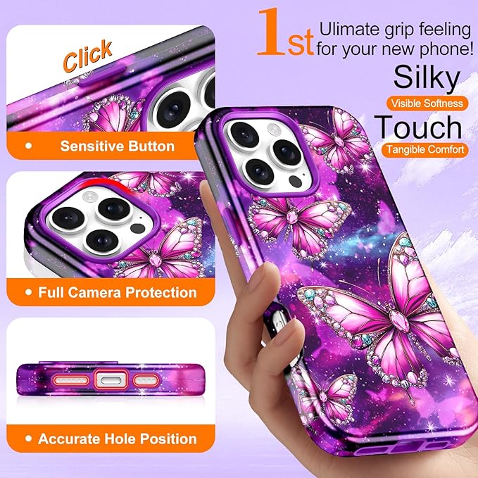 Btscase for iPhone 16 Pro Max Case [Compatible with Magsafe] [Military-Grade Drop Protection] Slim Anti-Scratch Smooth Touch TPU Bumper Shockproof Magnetic Phone Case for Women Girls Men, Hot Pink