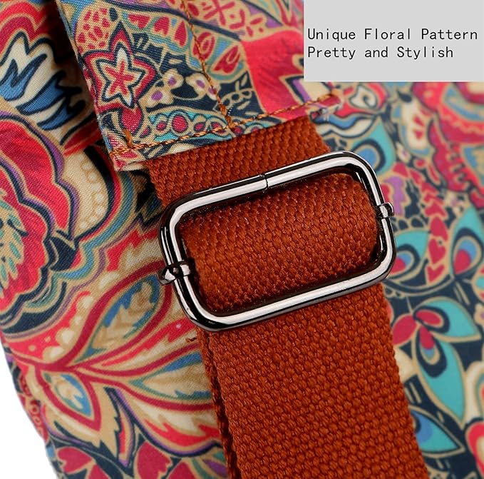 Women's Floral Small Sling Bag Anti Theft Travel purse Bag Crossbody Chest Shoulder Bag XB-16