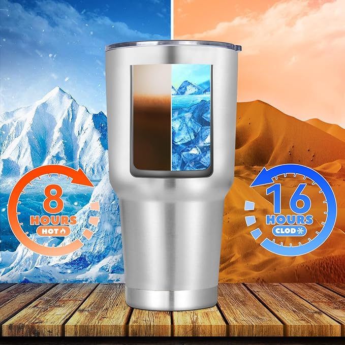 DOMICARE 30oz Tumbler Bulk with Lid and Straw, Double Wall Travel Coffee Mug, Insulated Vacuum Stainless Steel Tumblers, Powder Coated Tumbler Cup (Stainless Steel, 8)