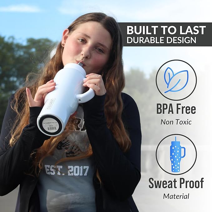 Coldest Tumbler with Handle and Straw Lid | 3 Lids Insulated Reusable Stainless Steel Water Bottle Travel Mug | Gifts for Women Him Her | Limitless Collection (46 oz, Cosmic Ice Glitter)