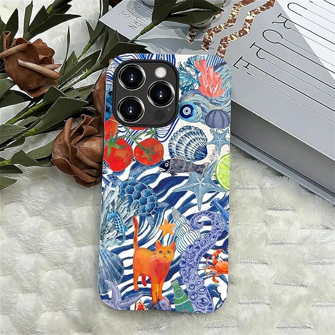 Case for iPhone 13 Pro Max,Leopard Cherry Shell Aesthetics for Woman Men Full Body Protective Cover Shockproof 2 in 1 Silicone + Hard PC Case for iPhone 13 Pro Max