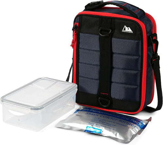Arctic Zone Ultimate Expandable Insulated Lunch Box, Dual Compartment Insulated - Navy