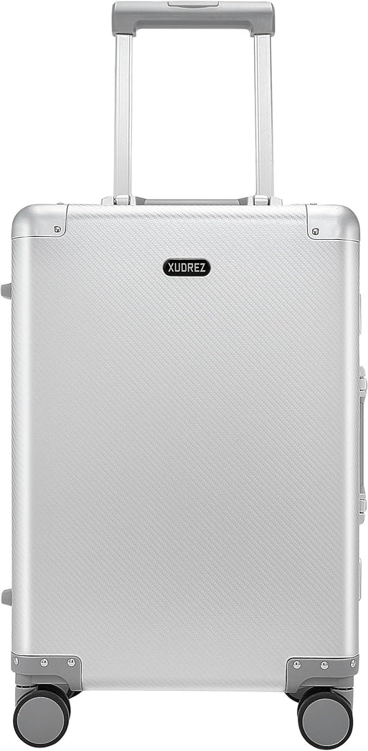 YYW Full Aluminum Carry On Luggage - Airline Approved Suitcase with TSA Lock Hardside Lightweight Suitcase and Silent Wheels Ideal for business travel