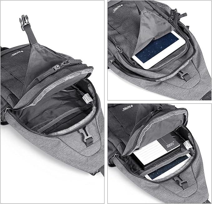 G4Free Sling Bag RFID Blocking Sling Backpack Crossbody Chest Bag Daypack for Hiking Travel(Gray)