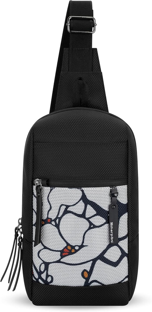 Sherpani Metro, Anti Theft Sling Bag, Sling Backpack, 5L Travel Bag, Shoulder Chest Purse, Crossbody Backpack for Women, Metal Hardware, Travel Gift (Sakura)