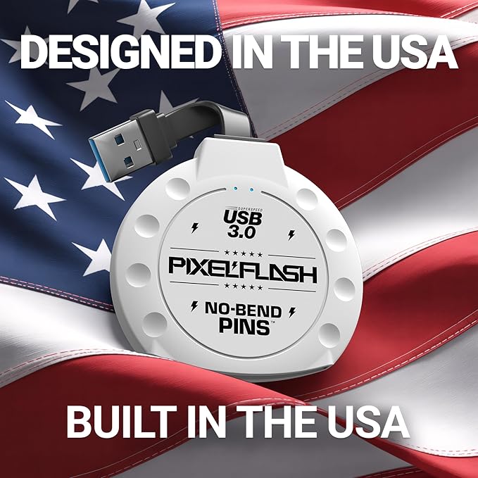 PixelFlash CF Card Reader (White) - Compact Flash Memory Card Adapter with Cabled USB 3.0, 5GB/s File Transfer, No-Bend Pins, Supports UDMA-7, Anti-Slip & Anti-Scratch, Compatible to Most Brands & OS