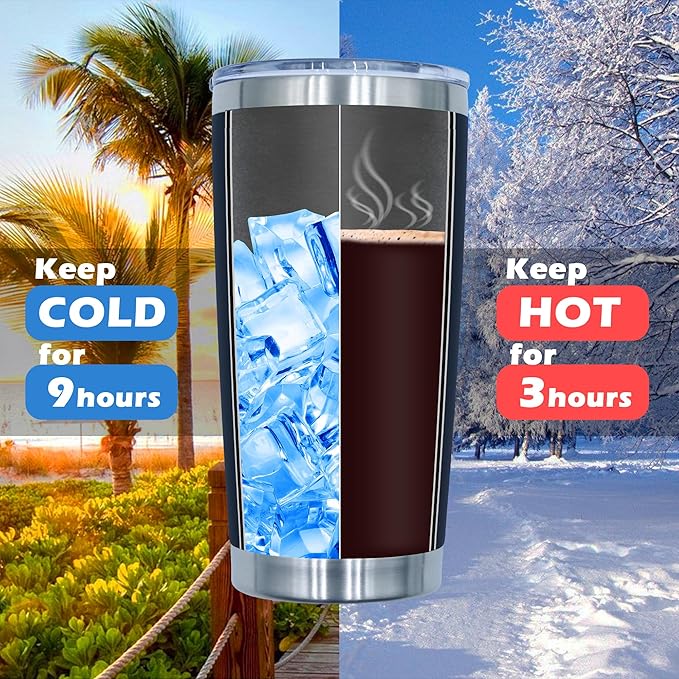 20oz Tumbler Bulk Stainless Steel Tumblers with Lid Vacuum Insulated Double Wall Travel Coffee Mug Powder Coated Tumbler Cup for Hot and Cold Drinks(Navy Blue, 1 pack)