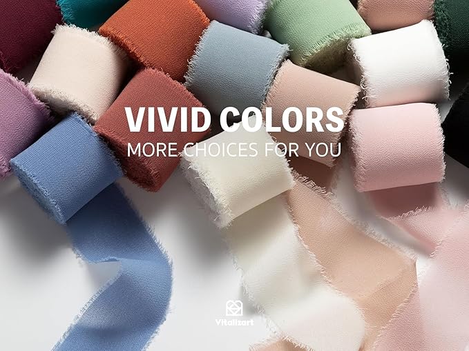 Vitalizart Chiffon Silk Ribbon Handmade Fringe 1.5" x 21 Yd Lavender Light Purple Lilac Frayed Edges Ribbons for Wedding Invitations Bridal Bouquets Gifts Wrapping Crafts Holiday Party Decorations