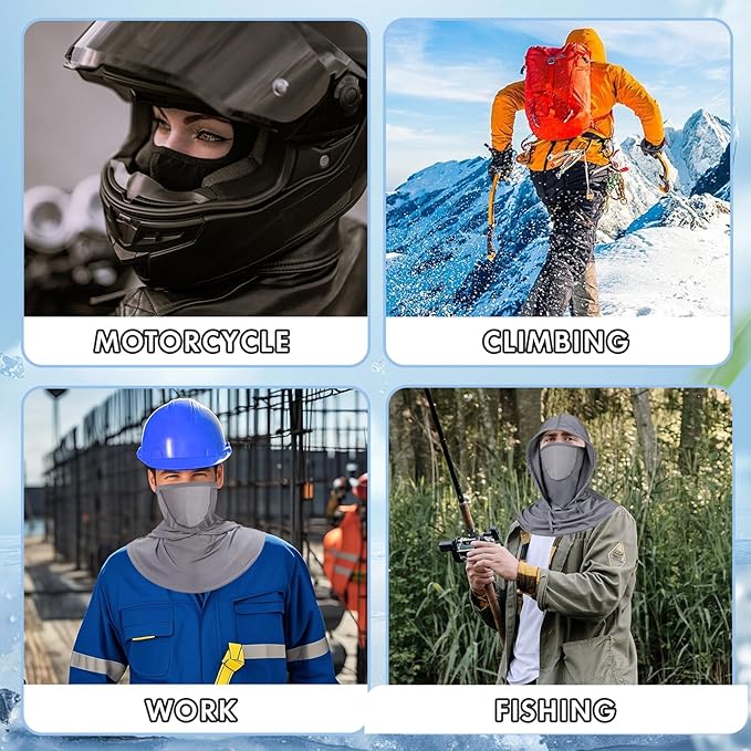 3 Pack Summer Balaclava Sun UV Protection Hood Breathable Full Head Mask Face Cover for Men Women Motorcycle Cycling Fishing