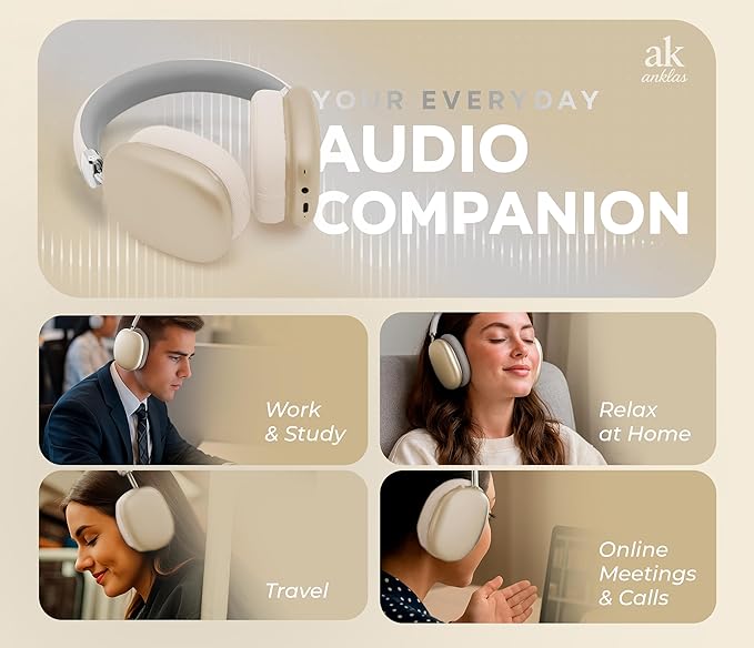 P959 Wireless Gaming Earbuds – Bluetooth 5.3 Stereo Headphones with Mic, Touch Controls, Long Battery, IPX6 Waterproof, Ergonomic for Music, Sports & Travel (Cream Silver)