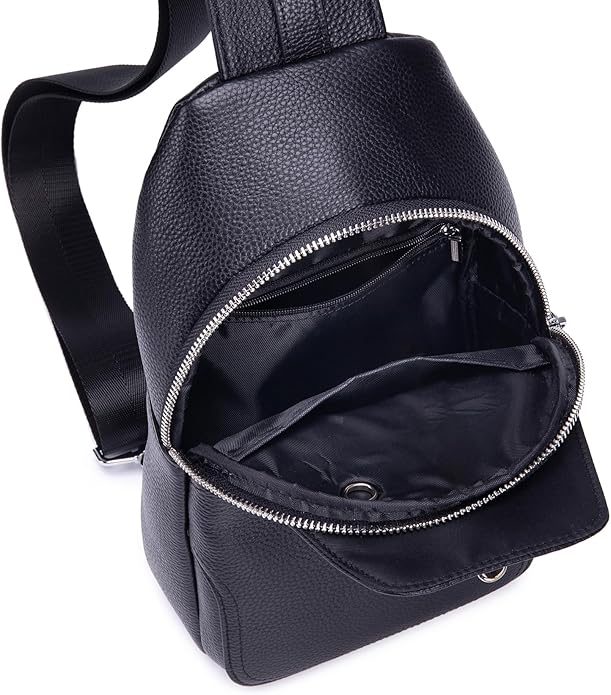 KPYWZER Vintage Leather Sling Bag Backpack for Men Crossbody Shoulder Chest DayPack Backpacks