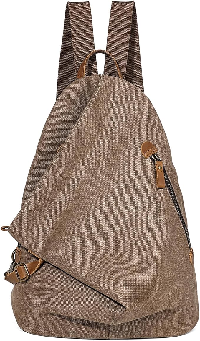 KL928 Canvas Vintage Backpack – Large Casual Daypack Outdoor Travel Rucksack Hiking Backpacks for Men Women
