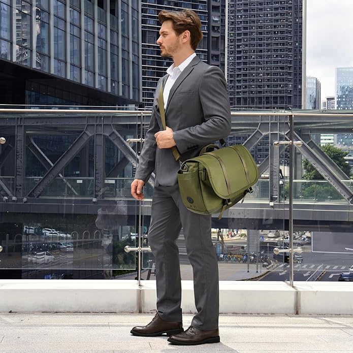 Expandable Messenger Bag Fit 16" Laptop for Men Women Work College Office Computer
