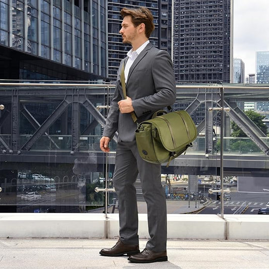 Expandable Messenger Bag Fit 16" Laptop for Men Women Work College Office Computer