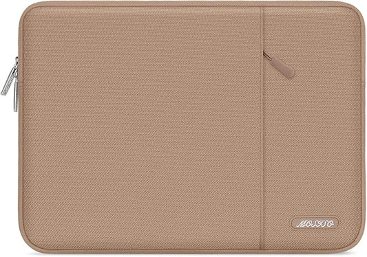 MOSISO Laptop Case 13.3 inch, 13-13.3 inch Laptop Sleeve Compatible with MacBook Air/Pro 13 / Pro 14, HP Dell ASUS Lenovo Notebook, Polyester Vertical Computer Sleeve Bag with Pocket, Bronze Brown