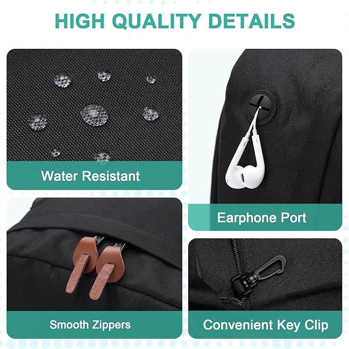 Backpack for Men Women,VASCHY Classic Water-resistant Lightweight Travel School Backpack Casual Daypack