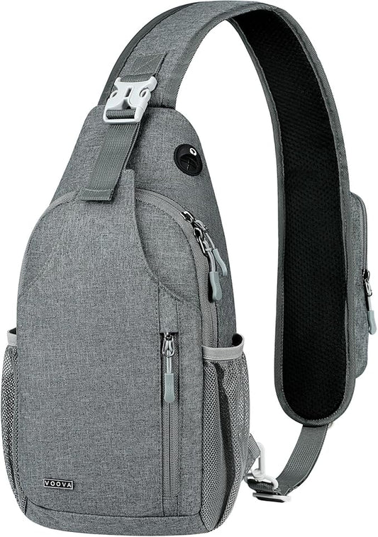 Voova Crossbody Sling Backpack Sling Bag for Men Women, Travel Hiking Chest Bag Daypack, Small over the Shoulder Backpack