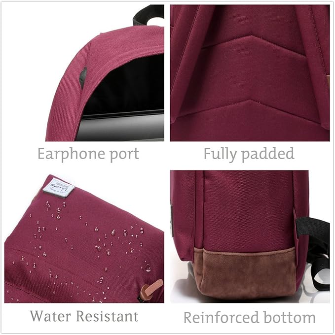 Backpack for Men Women,VASCHY Classic Water-resistant Lightweight Travel School Backpack Casual Daypack