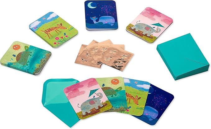 Papyrus Blank Cards with Envelopes, Moon Sun Rain (20-Count)