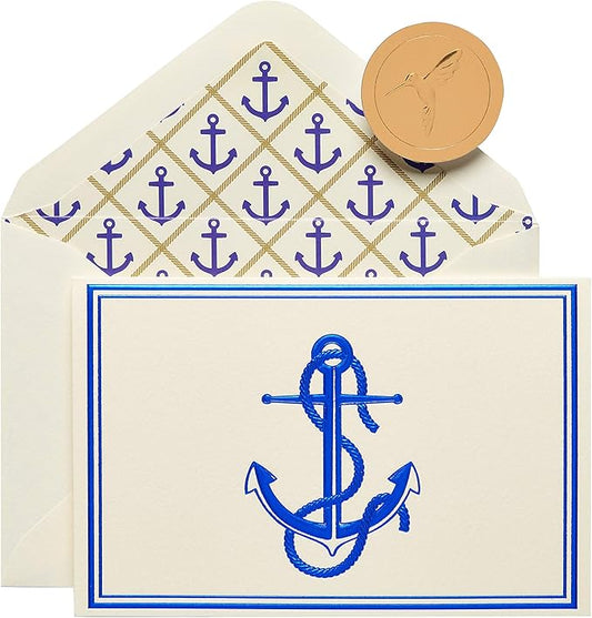 Papyrus Blank Cards with Envelopes, Nautical Anchor (16-Count)