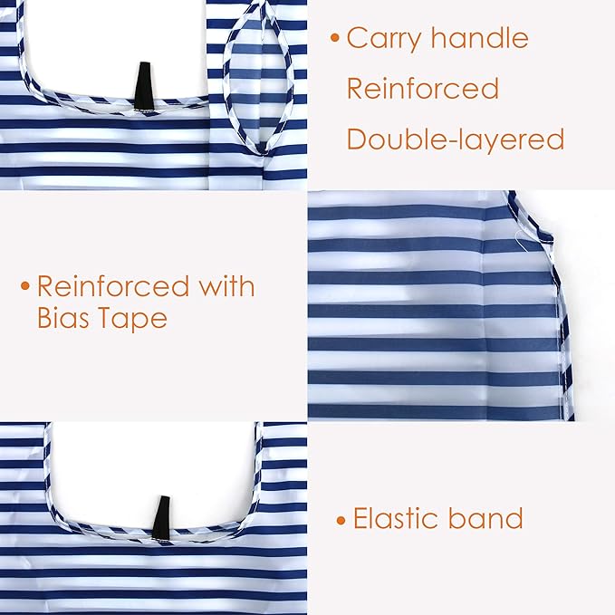 BeeGreen Reusable Foldable Shopping Totes with Handles,12 Pack Heavy Duty Polyester Fabric Geometry Grocery Bags, Large Fashion Reusable Bags for Travel & Groceries, Washable Cloth Bag Bulk