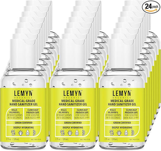 Medical Grade Hand Sanitizer Gel - 97% ORGANIC - 2 FL.OZ. (PACK OF 24)