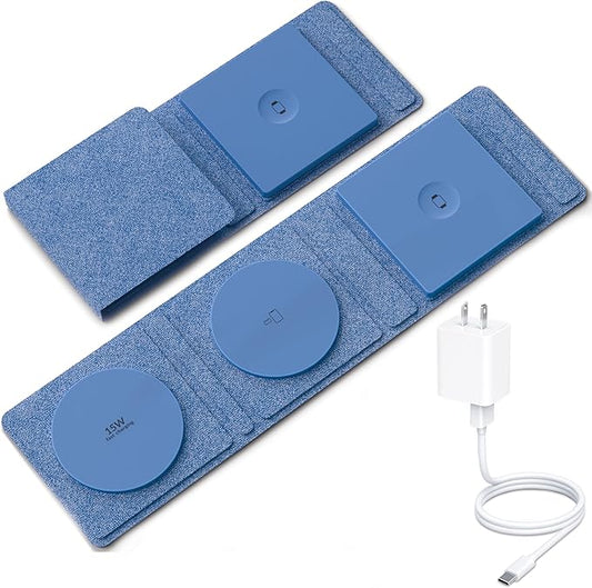 3-in-1 Magnetic Wireless Charging Station for Multiple Apple Devices – Foldable Travel Charger for iPhone 16/15/14/13/Pro/Max, Apple Watch, AirPods 4/3/2/Pro – 20W Dual Power Adapter Included