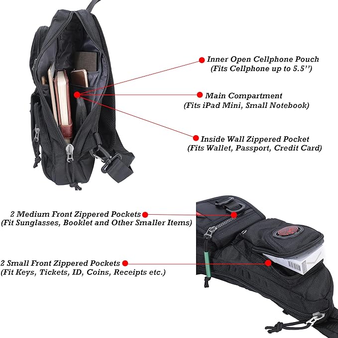 NICGID Sling Backpacks, Sling Chest Bag Shoulder Crossbody Bags for Men Women Outdoor Travel