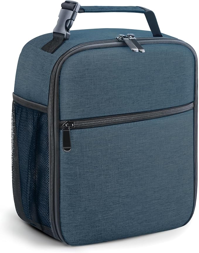 Lunch Bag for Men/Women, Reusable Lunchbox for Adult, Small Insulated Lunch box, Lunch Tote Bag for Office, Work, Picnic - Blue