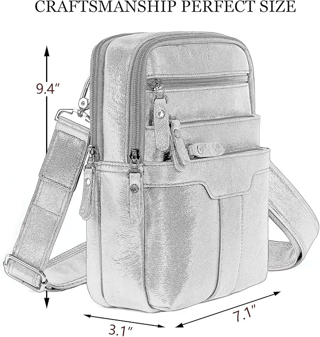 Leather Messenger Bag for Men, Small Leather Sling Shoulder Bag Messenger Pack for Men, Man Purse