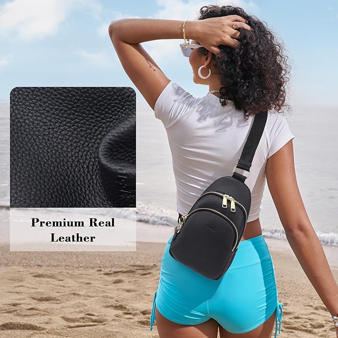 Haytijoe Crossbody Bags for Women Leather Sling Bag Anti-theft Cross Body Bag Travel Sling Purse Chest Bags Fanny Packs
