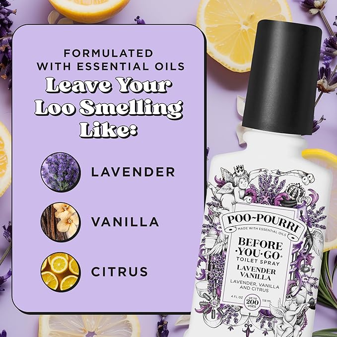 Poo-Pourri Before-You- go Toilet Spray, 4 oz, Lavender Vanilla 4 Fl Oz