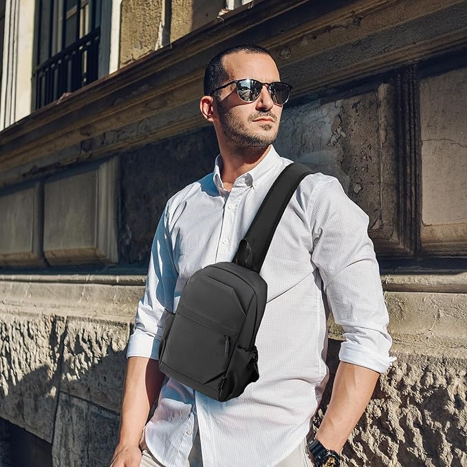 Crossbody Sling Bag Casual Shoulder Hiking Backpack with Convertible Shoulder Strap for Travel Hiking Shopping Leisure Sport