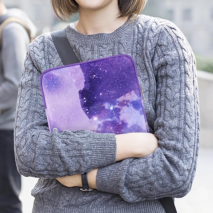 MoKo 9-11 Inch Tablet Sleeve Bag Carrying Case Fits iPad air 5 10.9" 2022, iPad Pro 11 M2 2022-2018, iPad 10th 10.9,iPad 9/8/7th Gen 10.2,iPad Air 4 10.9/Air 3 10.5,Tab S8/S9 11", Purple Starry Sky