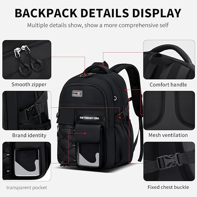 teenage student backpack,encrypted material， multiple compartments and large capacity backpack with anti-theft pockets，Water repellent backpacks suitable for middle and high school Men & Women