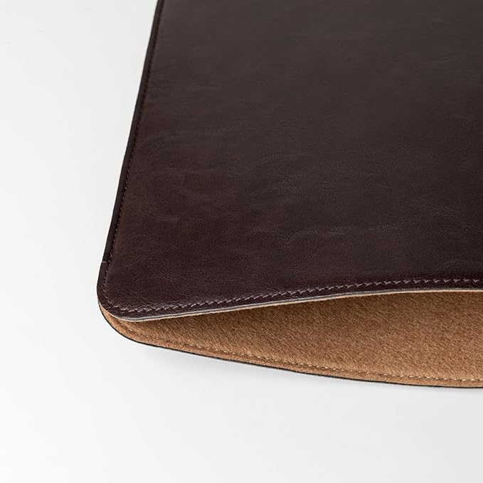 Comfyable Laptop Sleeve 14 Inch Precisely Compatible with MacBook Pro M4 M3 M2 M1 Pro/Max 2024, Faux Leather Cover Case 14 in, Dark Brown