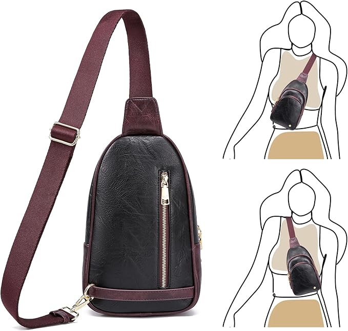 Haytijoe Crossbody Bags for Women Leather Sling Bag Anti-theft Cross Body Bag Travel Sling Purse Chest Bags Fanny Packs