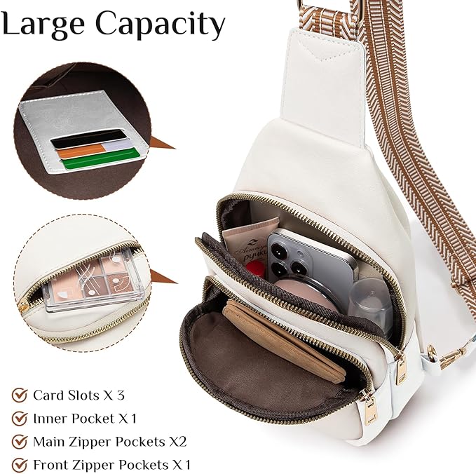 Small Leather Sling Bags for Women Fashion Crossbody Backpack Purse Sling Crossbody Bags